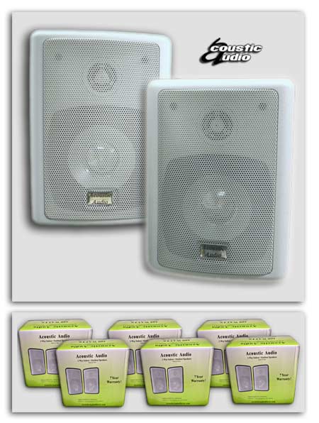 12 New Indoor Outdoor Speakers White 300 Watt Surround