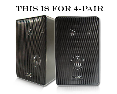 4 Pair Stereo Speakers 3-Way 400 Watt Monitor Audio New