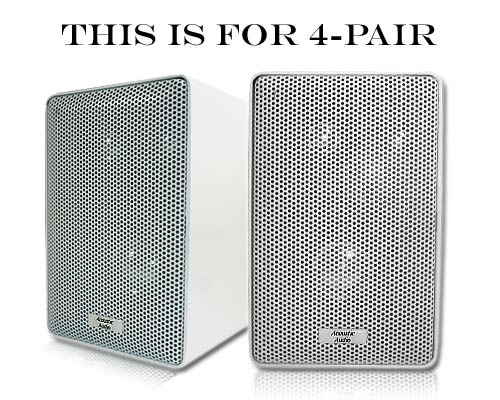 8 New White Stereo Speakers 3-Way 400 Watt Home Audio