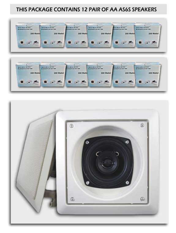 24 New In-Wall Stereo Speakers Acoustic Audio AS6S NR