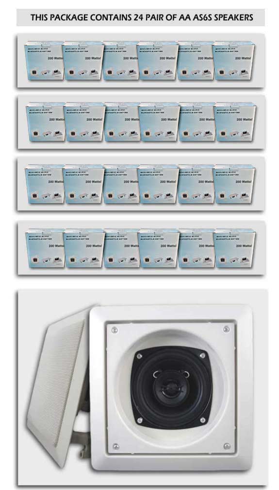 48 New In-Wall Stereo Speakers Acoustic Audio AS6-S NR