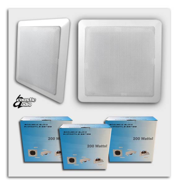 6 Lot New 200 Watt In Wall Ceiling Speaker Audio FS NR
