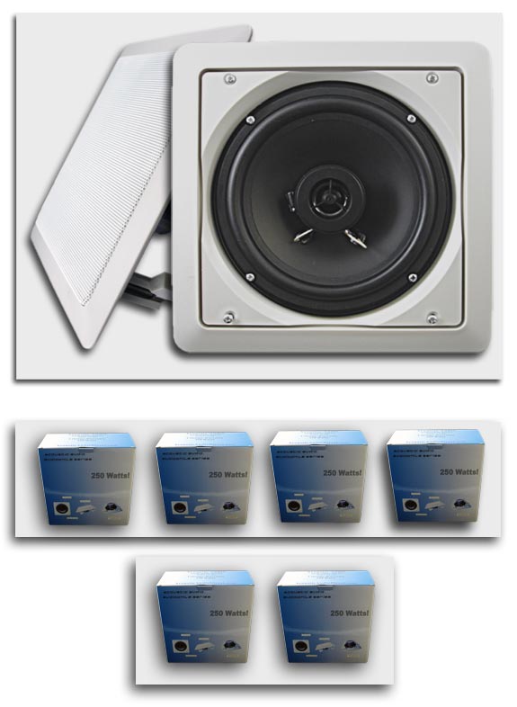 6 Pair 6.5” In-Wall Ceiling Speakers Acoustic Audio New
