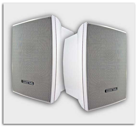 2 New White 350W Acoustic Audio Bookshelf Speakers NR