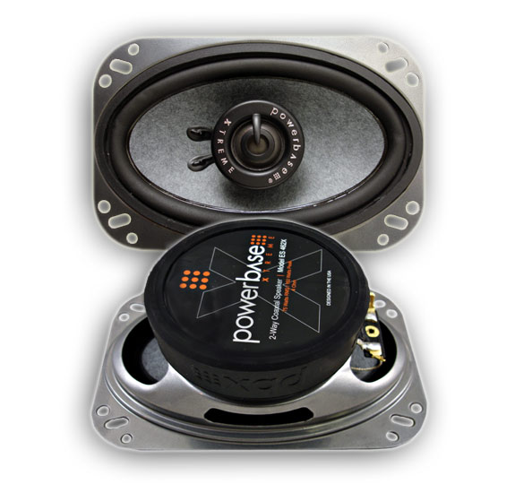 New Pair PowerBass 4x6" Coaxial Car Stereo Speakers NR