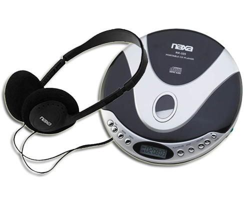 New Black Slim Personal Portable CD CD-R Player NAXA NR