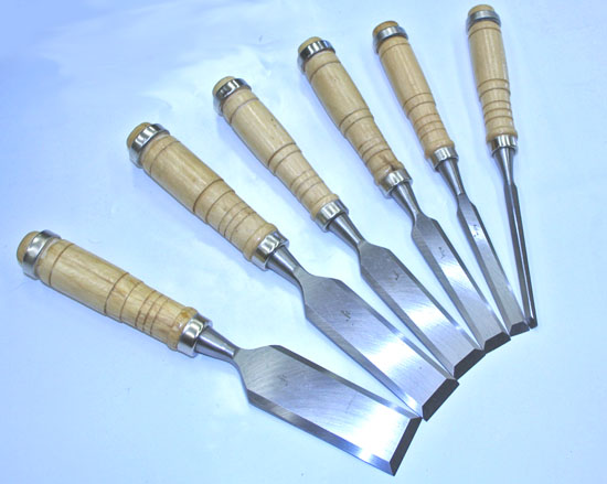 LOT OF 6 CHISELS WOOD CHISEL TOOL SET WOODWORKING TOOLS