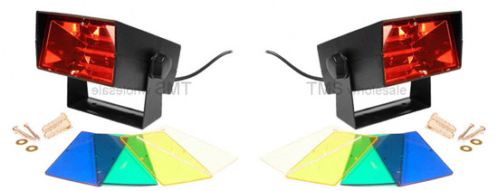 (Qty: 2)  Halloween Mini Strobe Light  w Colored Lenses
