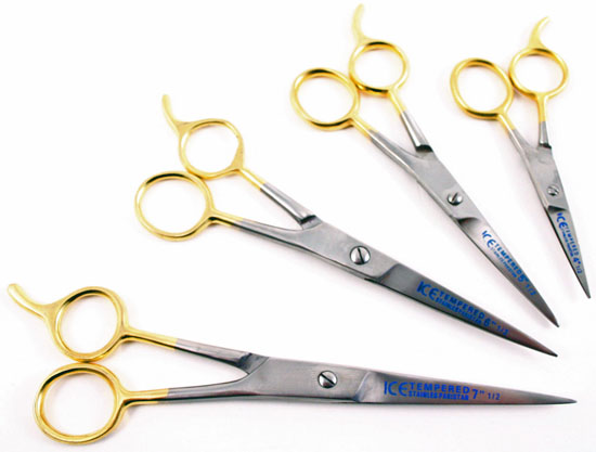 Gld Barber Shear Scissor Set:4.5:5.5:6.5&7.5"- Cut Hair