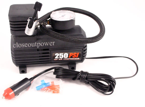 250PSI 12V Mini Air Compressor w/10ft Cord ~ NEW