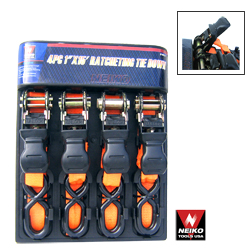 New 4 pc 1" x 4 Car Trailer Ratchet Tie Down Straps