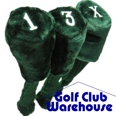 Jef Golf Clubs Wood Head Cover Set Long 1 3 X Green New