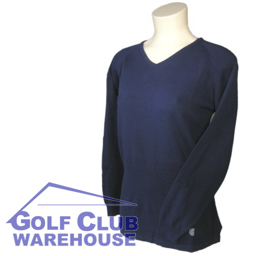 Cleveland Golf V Neck Jumper Navy Ladies Medium Sweater New