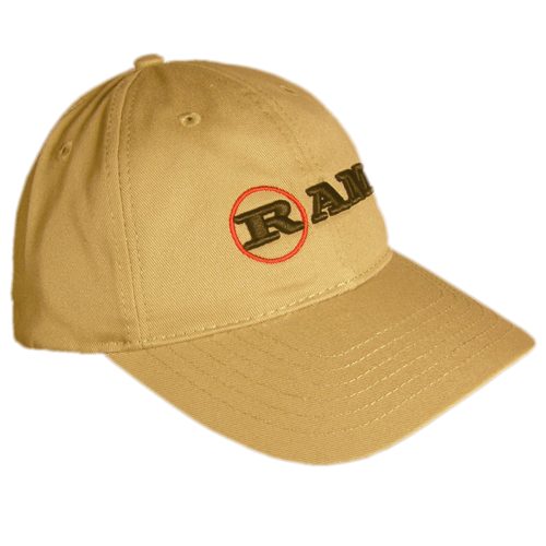 Ram Golf Cap 6 Panel Hat Tan Brand New