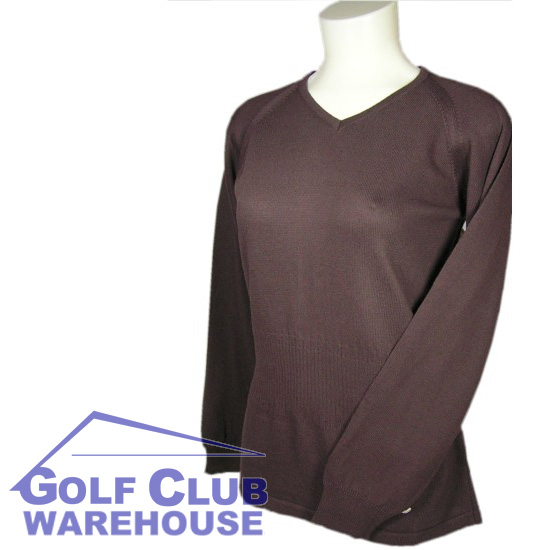 Cleveland Golf V Neck Jumper Cappiccino Ladies 10 Small Sweater New