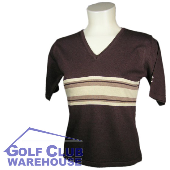 Cleveland Golf V Neck Top Cappiccino Ladies 10 Small New