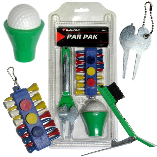 Golf Gift Par Pack Tees Ball Markers Brush Divot Tool Ball Pickup
