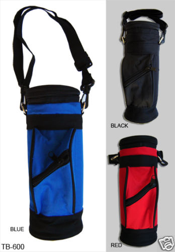 Golf Bag Shape 600ml Bottle Insulated Drink Cooler Blk