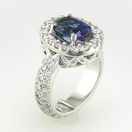 6.02 CT DIAMOND ANTIQUE ENGAGEMENT RING 18K WHITE GOLD