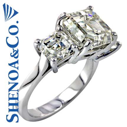 8.92 CT ASSCHER CUT DIAMOND ENGAGEMENT RING PLATINUM