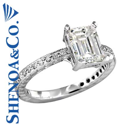 1.85 CT DIAMOND ANTIQUE ENGAGEMENT RING PLATINUM