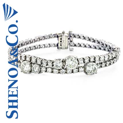 13.62 CT DIAMOND FASHION BRACELET 18K WHITE GOLD