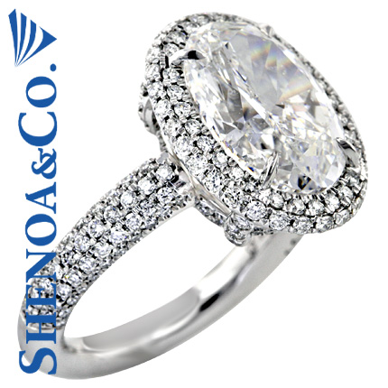 6.43 CT OVAL DIAMOND ANTIQUE ENGAGEMENT RING PLATINUM