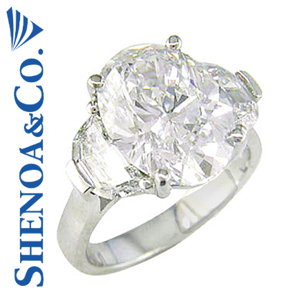6.50 CT OVAL CUT DIAMOND ENGAGEMENT RING PLATINUM