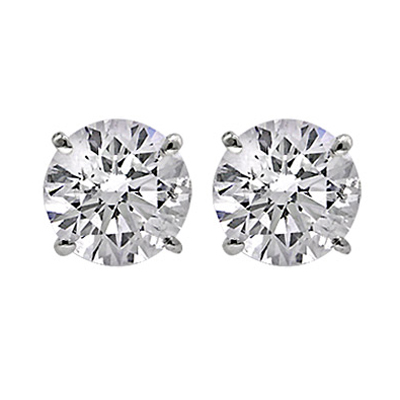 2.73 CT ROUND DIAMOND STUD EARRINGS 14K WHITE GOLD