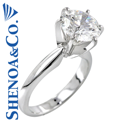 6.13 CT ROUND DIAMOND ENGAGEMENT RING 14K WHITE GOLD