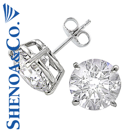 2.72 CT DIAMOND STUD EARRINGS 14K WHITE GOLD