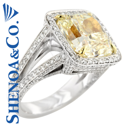 8.46 CT ENGAGEMENT RING PLATINUM & 18K YELLOW GOLD
