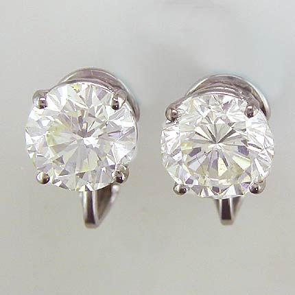 8.11 CT ROUND CUT DIAMOND STUD EARRINGS 14K WHITE GOLD