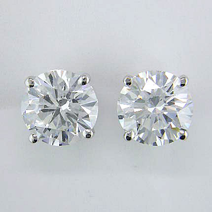 2.04 CT DIAMOND STUD EARRINGS 14K WHITE GOLD