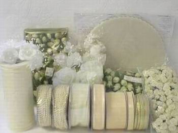HUGE Lot Wedding Favor IVORY Rose,Tulle,BOW+ favors