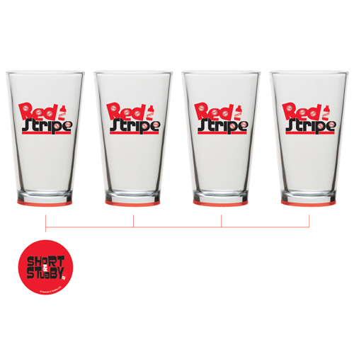 Red Stripe Barware