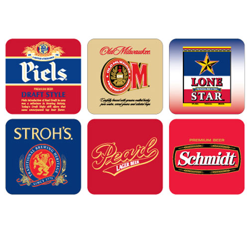 Piels Lone Star Stroh's Pearl Schmidt Old Millaukee Coasters