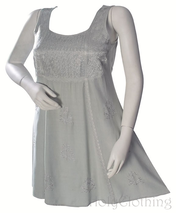 SILVER GOTHIC GYPSY PEASANT Mini SUN DRESS Plus Size 2X