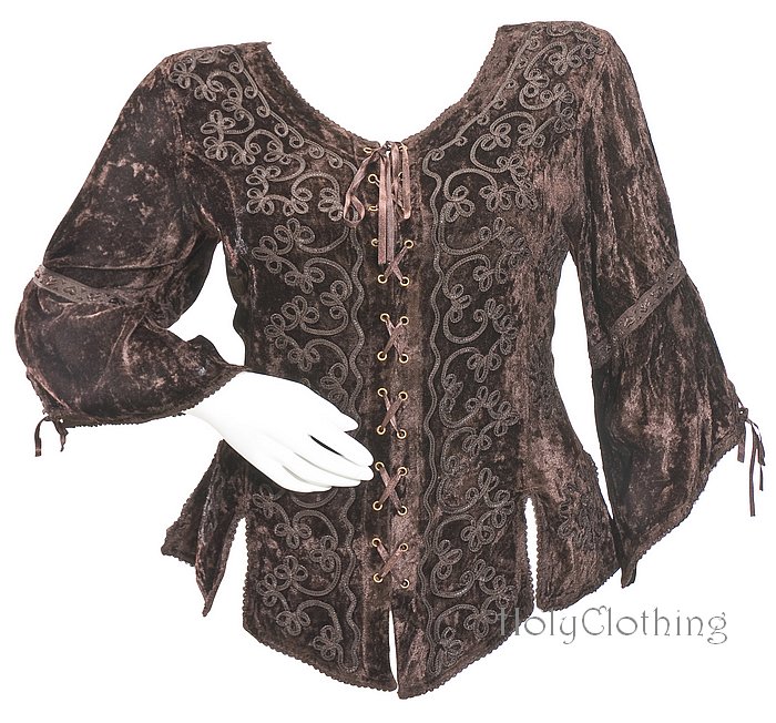 RENAISSANCE VICTORIAN LaceUp VELVET CORSET TOP  : velvet top holyclothing velvet shirt gothic corset