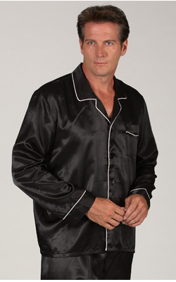 Men's Black Satin Pyjamas