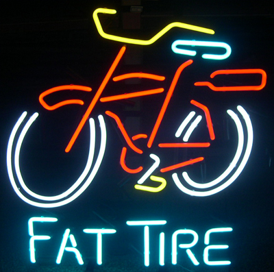 FAT TIRE RED  BIKE BICYCLE BEER NEON SIGN BAR 18
