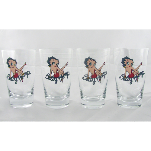 Betty Boop Pink Glass