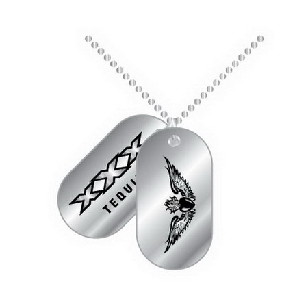 XXX Tequila B&W Logo Dog Tags Necklace