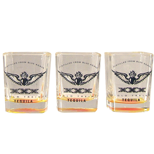 XXX Tequila Square Sunrise Square Shot Glass