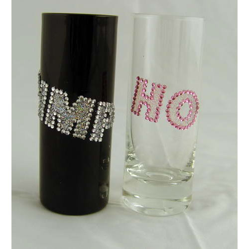 PIMP UP HO Down Tall Shooter Shot Glass