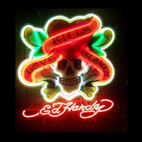 Don Ed Hardy Love Kills Slowly Wall Neon Sculpture Sign