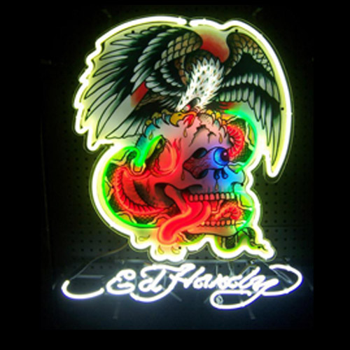Licensed Don Ed Hardy Battle Neon Wall Sculpture