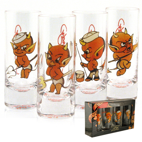 Licensed Shot Glass Set: Don Ed Hardy Little Devil