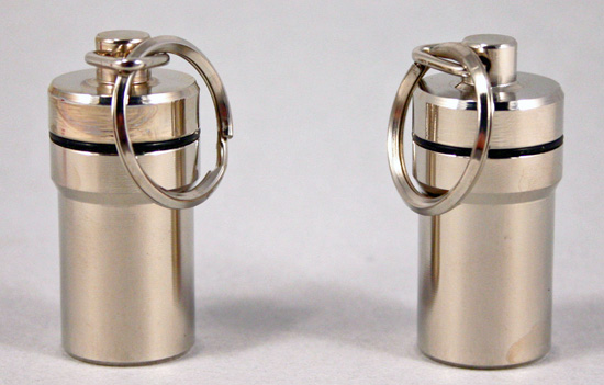 QTY 2   NEW WaterProof Pill Box KeyChains, Fob, KeyRing