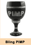 Licensed Hip Hop, Bling, Pimp Cup Stein Black Glass